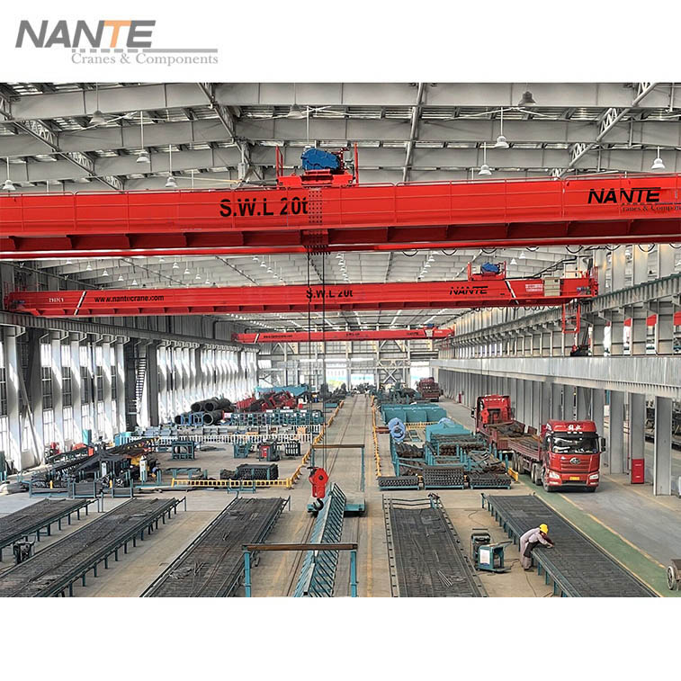 10-double girder overhead crane with open winch for metal workshop